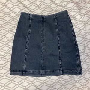 Free People “Modern Femme Denim Mini” skirt, size 0.